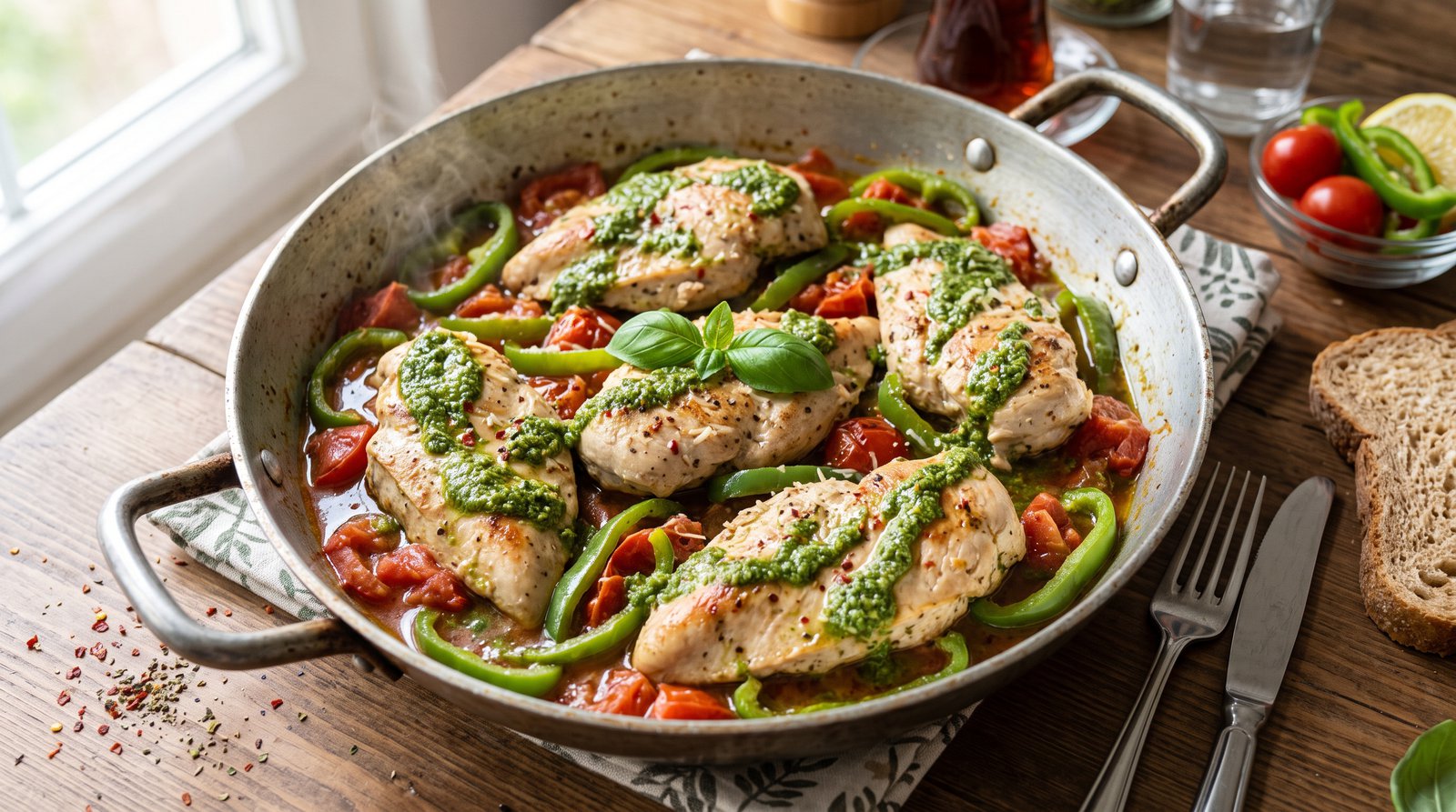 Pesto Soslu Tavuk